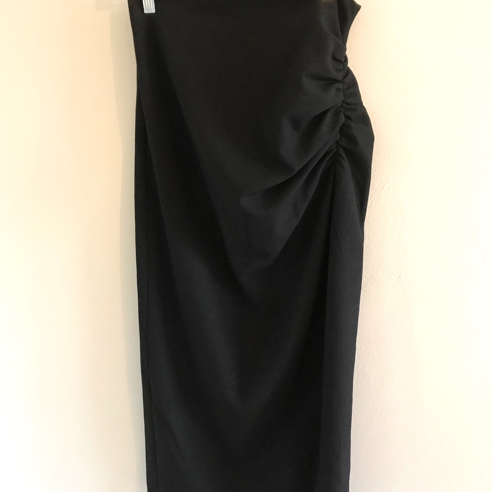 Zara side ruched midi skirt